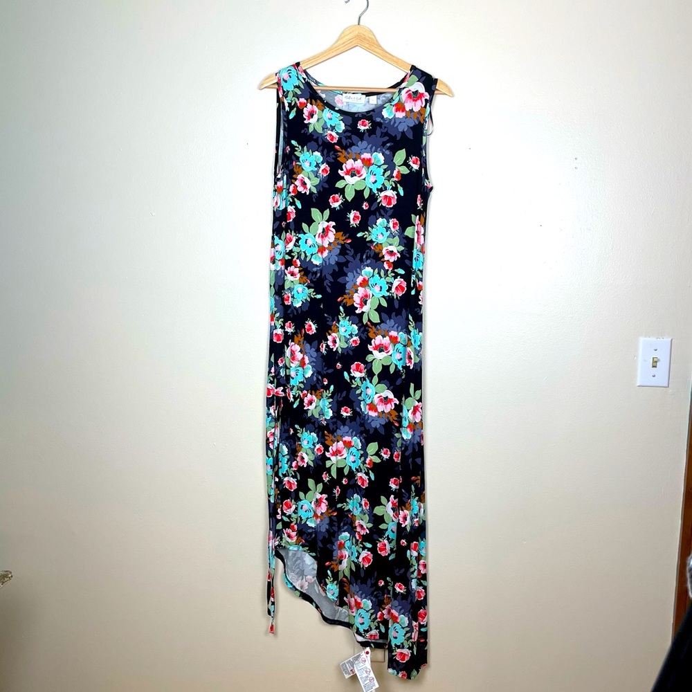 Flutter & Kick Maternity Floral Tank Maxi Dress Size Small